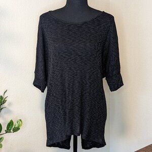 Harlowe Graham Black Knit Top‎ 3/4 Sleeve NWT
